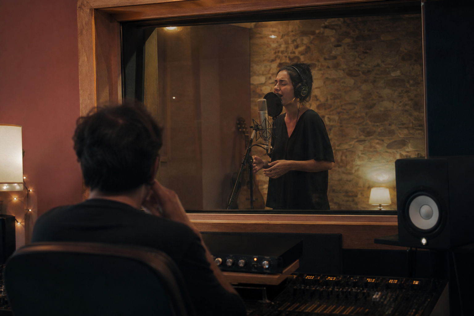 Groupe enregistrant ensemble à Sillon Studio